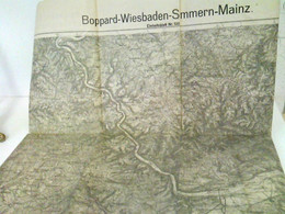 Einheitsblatt Nr. 120: Boppard - Wiesbaden - Simmern - Mainz - Maßstab 1 : 100 000 - Schwarzdruck - Gefaltet - Alemania Todos