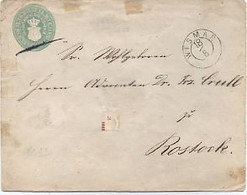 MECKLENBURG SCHWERIN - ENTIER POSTAL -ENVELOPPE (147x115)TYPE 1856 (Michel U2)1 1/2 SCHILLING -Annulation Plume - Mecklenbourg-Schwerin