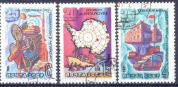 1981. USSR/Russia, 25y Of First Soviet Antarctic Expedition, 3v, Used - Oblitérés