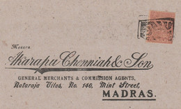 Brief  Indien  1869-1949 Fürstenstaaten  Orchha Mi Nr 5 Nach Madras - Orchha