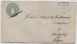 MECKLENBURG SCHWERIN - ENTIER POSTAL -ENVELOPPE (147 X 84)TYPE 1856(Michel U2) - 1 1/2 SCHILLING - - Mecklenburg-Schwerin