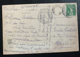 17287 -  Bellevue Oblitération Ronde Sans Date  & Ambulant 18.10.1910 1031 Sur Carte Postale - Cartas