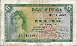 Spanien - Spain - 5 Pesetas 1935 - 5 Peseten