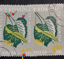 Errors Romania 1959  Mi 1821 Printed Double White Errors Flower Used - Variedades Y Curiosidades