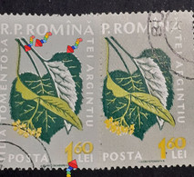 Errors Romania 1959  Mi 1821 Printed Double White Errors Flower Used - Errors, Freaks & Oddities (EFO)