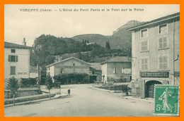 Delcampe - VOREPPE - L'Hôtel Du Petit Paris Et Le Pont Sur La Roize - Café Des Touristes - Hôtel Du Petit Paris - Grand Café - 1915 - Voreppe