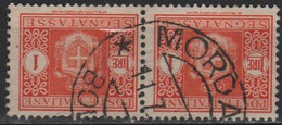 Regno D' ITALIA - ITALY - ITALIE - 1945 - Coppia Di 1 Lira Segnatasse Senza Fasci, Filigrana Ruota - Usato - Used - Strafport