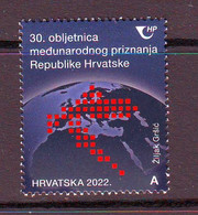 Croatia 2022 30th Anniversary Of The International Recognition Oh The Republic Of Croatia MNH - Croacia