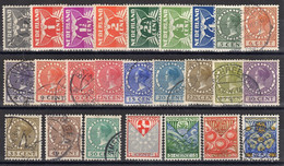 PAYS-BAS: SERIE COMPLETE DE 25 TIMBRES NEUF*/o N°165/189 - Usati