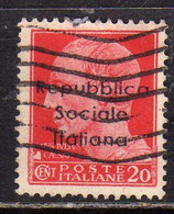 EMISSIONI LOCALI TERAMO 1944 SOPRASTAMPATO D' ITALIA ITALY OVERPRINTED CENT. 20c USATO USED OBLITERE' - Emissions Locales/autonomes