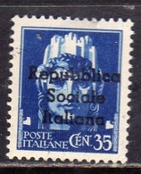 EMISSIONI LOCALI TERAMO 1944 SOPRASTAMPATO D' ITALIA ITALY OVERPRINTED  CENT. 35c MNH - Ortsausgaben/Autonome A.