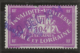 FFISCAUX  FRANCE SOCIO-POSTAUX D'ALSACE LORRAINE N°104   104F Violet Tres Rare Cote 650€ - Revenue Stamps
