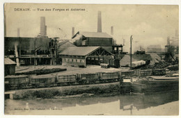 Denain  -  Vue Des Forges Et Aciéries .....Péniche En Attente Chargement Année 1910 - Coudekerque Branche