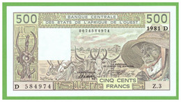 MALI W.A.S. 500 FRANCS 1981  P-405Db(2)   UNC - Malí