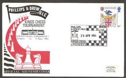 Delcampe - England 1984 London - Chess Cancel On Commemorative Envelope - Schach