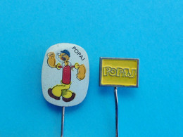 POPEYE - Lot Of 2 Yugoslavian Vintage Pin Badge * American Animated Film USA Film D'animation Animationsfilm Amnimato - Cinéma