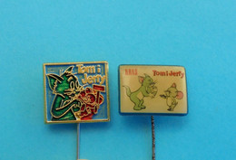 TOM AND JERRY - Lot Of 2 Yugoslavian Vintage Pin Badge * American Animated Film Film D'animation Animationsfilm Amnimato - Cinéma