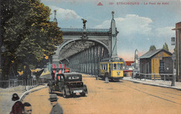 Delcampe - STRASBOURG-STRASSBURG-67-Bas-Rhin-Pont Du Rhin Frontière Vers Kehl Allemagne Deutschland-TRAM-TRAMWAY-Voiture-AUTOMOBILE - Strasbourg