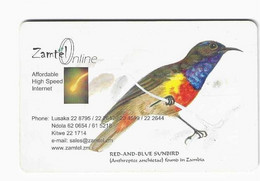 ZAMBIE ZAMTEL REF MV CARDS ZAM-Z-02 BLUE SUNBIRD K10000 - Zambie