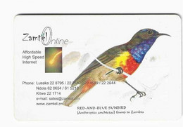 ZAMBIE ZAMTEL REF MV CARDS ZAM-Z-02 BLUE SUNBIRD K10000 - Sambia