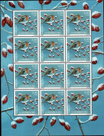 Luxembourg, Luxemburg 2007 Feuille Noël Rouge-gorge 12x 0,50€ Neuf MNH** - Hojas Completas