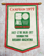 Flag (Pennant / Banderín) -Basquetball - Champion 1977 - Sporting América - Rosario - Argentina - 28cm - Other & Unclassified