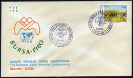 Turkey 1980 The European Youth Wrestling Championship | Special Cover, Bursa, Aug. 26 - Briefe U. Dokumente