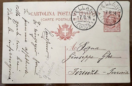 MA22 Cartolina Postale Cent. 10 Viaggiata Da Vellano (LU) A Firenze 7-08-1914 - Poststempel