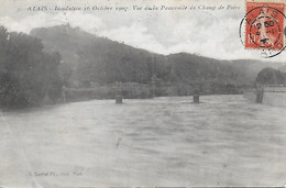 30)   ALAIS  -  Inondation 16 Octobre 19007  Vue De La Passerelle Du Champ De Foire - Alès