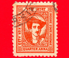 India - HOLKAR - INDORE - Usato - 1928 - Maharaja Yeshwant Rao Holkar II - ¼ - Holkar