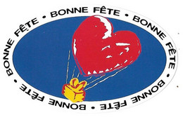 Autocollant - Bonne Fête - Ovale - Coeur - Cadeau  - Parachute - - Stickers