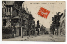 CPA  7 8   POISSY         1913       L AVENUE DE MIGNEAUX - Poissy