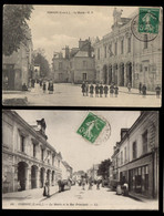 1910 VERNOU : 3 Cartes MAIRIE, Rue PRINCIPALE, CHATEAU Animées - Sonstige Gemeinden