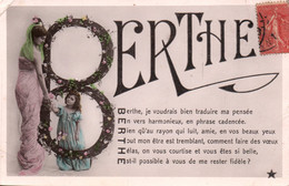 Lettre B Comme Prénom Berthe - Poème En Acrostiche - Carte Etoile Colorisée - Vornamen