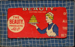 Ancienne Plaque Carton & Textile "BEAUTY Products MFS.Co : PUDDING POWDER" - Placas De Cartón