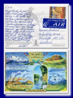 2000 New Zealand Postcard Mountains History Posted Waikato To Scotland - Brieven En Documenten