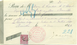 Journal "Le Clairon Belge" à Bruxelles - Reçu De La Comtesse  Auguste D'Ursel Pour Son Abonnement : 1889 - 1800 – 1899