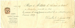 Société Pour La Répression Du Braconnage Dans La Province De Brabant   - Reçu De La Comtesse Aug. D'Ursel : 1899 - 1800 – 1899