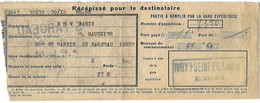 Récépissé Envoi Colis SNCF - 1935 - IVRY Sur Seine - St Saint Fargeau - B.H.V. Paris - P.L.M. BHV PLM - Non Classés