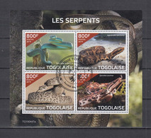 Togo 2019 Snakes. Used. CTO - Togo (1960-...)