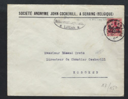 Lettre Avec PERFIN / PERFO JCS Sur Timbre Occupation John Cockerill Seraing ; état Voir Scan ! LOT 260 - 1909-34