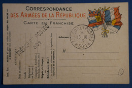 AN16   FRANCE   BELLE CARTE  FM   1915 TRESOR DES POSTES     DRAPEAU   +AFFRANCH. INTERESSANT - Covers & Documents