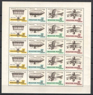 Hungary 1967. Aerofila Aviation I. Set In Complete Sheet ! MNH (**) Michel: 2317-2320  / 27.50 EUR +++++ - Full Sheets & Multiples