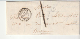 Lettre Avec Cachet " Bordeaux" Pour Bordeaux,  1849 - 1849-1876: Période Classique