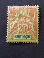 Martinique.  Yv 37. 20c Rouge Brique Sur Vert, Neuf Avec Charnière* - Unused Stamps