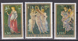 San Marino, 1972, 994/96,  MNH **, Gemälde „Allegorie Des Frühlings“ Von Alessandro Botticelli - Unused Stamps
