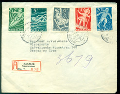 Nederland 1948 Aangetekende Brief Van Terra Branca Haarlem Naar Bergen Op Zoom Met Kinderzegels NVPH 508-521 - Storia Postale