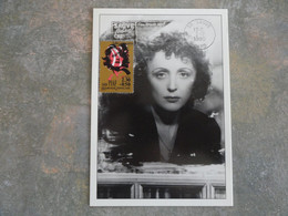 CARTE MAXIMUM CARD EDITH PIAF FLAMME SAUVE FRANCE - Chanteurs