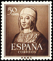 España 1092 ** Isabel. 1951 - 1951-60 Unused Stamps
