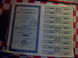 Action Obligation Année 1929  "les  Cafés Du Cameroun" Action De 100 Francs Au Porteur Siège Social à Douala - G - I